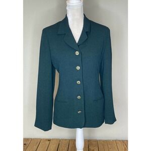 Francess & Rita Fitted Blazer Jacket Size 4 Women’s Green Button Up